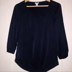 J Crew Navy Satin Blouse